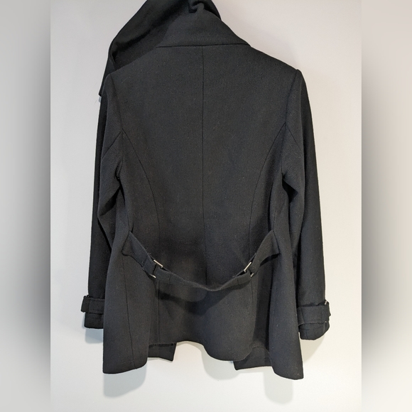 Groggy Black Wool Blend Chic Jacket with Silky Lining & Front Pockets - Picture 5 of 12